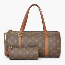 画像をギャラリービューアに読み込む, 極美品 LOUIS VUITTON ルイヴィトン パピヨン30 GM ハンドバッグ M51365 モノグラム ブラウン ゴールド金具 筒型 中古 4b013932
