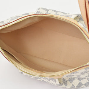 Very Good Condition LOUIS VUITTON Syracuse PM Shoulder Bag N41113 Damier Azur Canvas White Beige Used 4b013933