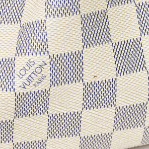 Very Good Condition LOUIS VUITTON Syracuse PM Shoulder Bag N41113 Damier Azur Canvas White Beige Used 4b013933