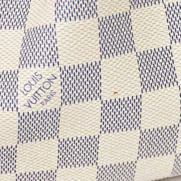 Very Good Condition LOUIS VUITTON Syracuse PM Shoulder Bag N41113 Damier Azur Canvas White Beige Used 4b013933