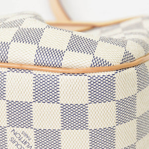 Very Good Condition LOUIS VUITTON Syracuse PM Shoulder Bag N41113 Damier Azur Canvas White Beige Used 4b013933