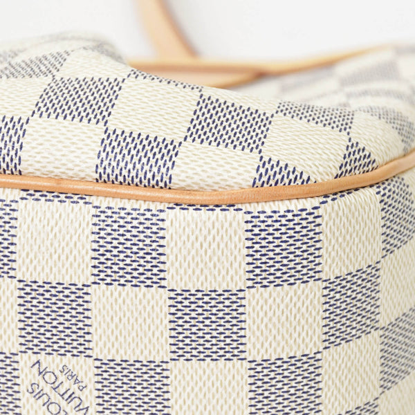 Very Good Condition LOUIS VUITTON Syracuse PM Shoulder Bag N41113 Damier Azur Canvas White Beige Used 4b013933