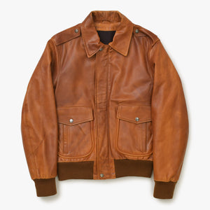 Martin Margiela Leather Flight Jacket Men's Outerwear Color 30 AM024 Brown Good Condition Used 4b014003