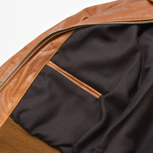 Martin Margiela Leather Flight Jacket Men's Outerwear Color 30 AM024 Brown Good Condition Used 4b014003