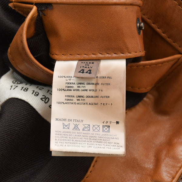Martin Margiela Leather Flight Jacket Men's Outerwear Color 30 AM024 Brown Good Condition Used 4b014003