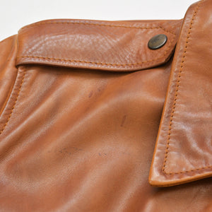 Martin Margiela Leather Flight Jacket Men's Outerwear Color 30 AM024 Brown Good Condition Used 4b014003