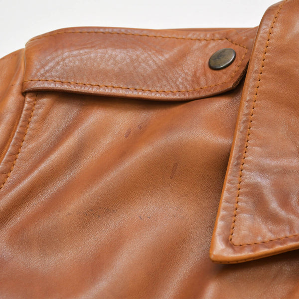 Martin Margiela Leather Flight Jacket Men's Outerwear Color 30 AM024 Brown Good Condition Used 4b014003