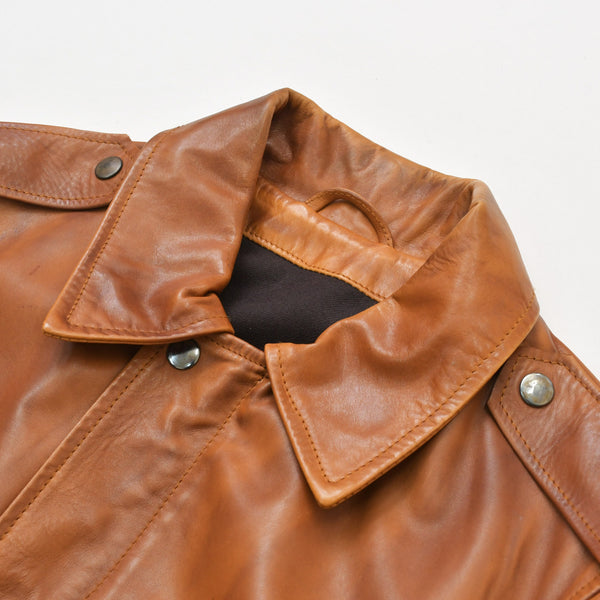 Martin Margiela Leather Flight Jacket Men's Outerwear Color 30 AM024 Brown Good Condition Used 4b014003