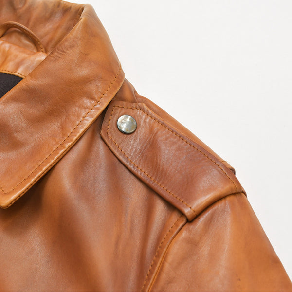 Martin Margiela Leather Flight Jacket Men's Outerwear Color 30 AM024 Brown Good Condition Used 4b014003