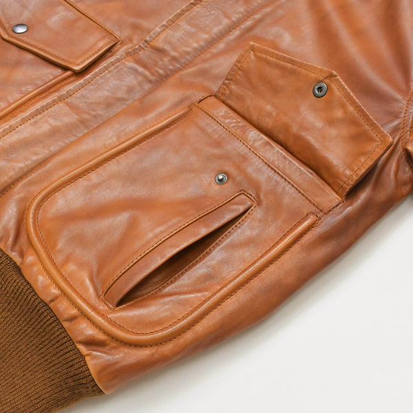 Martin Margiela Leather Flight Jacket Men's Outerwear Color 30 AM024 Brown Good Condition Used 4b014003