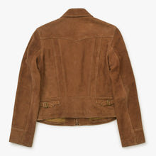 画像をギャラリービューアに読み込む, RALPH LAUREN ラルフローレン VINTAGE ヴィンテージ スウェードレザージャケット JKRLGA2006 サイズ11 ブラウン レディース 美品 中古 4b014009