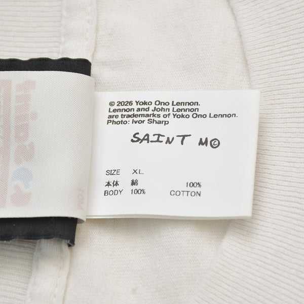 新品未使用 SAINT MICHAEL セントマイケル × JOHN LENNON ジョンレノン 半袖Tシャツ SM-MK8-0000-C27 サイズXL ホワイト 中古 4b014050