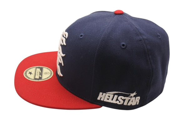 極美品 Hellstar ヘルスター BaseballCap ベースボールキャップ 帽子 CHINA製 ネイビー ホワイト レッド サイズ7 1/2 中古 4b001416