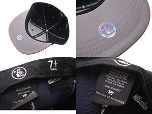 極美品 Hellstar ヘルスター BaseballCap ベースボールキャップ 帽子 CHINA製 ネイビー ホワイト レッド サイズ7 1/2 中古 4b001416