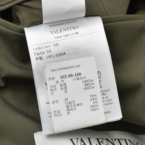 極美品 Valentino ヴァレンチノ ジャケット TV0CSA0529N 22年 サイズ 50 カーキ コットン ナイロン 中古 4b014185