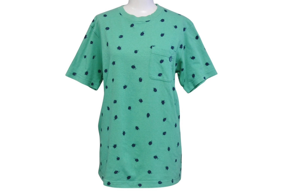GOOD ENOUGH G Logo Pocket T-shirt Logo 90s Paint all over pattern Green Size M Cotton Good Condition Used 4b001423