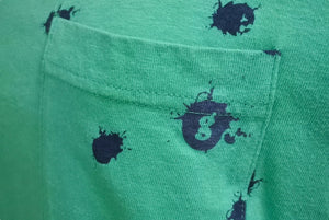 GOOD ENOUGH G Logo Pocket T-shirt Logo 90s Paint all over pattern Green Size M Cotton Good Condition Used 4b001423