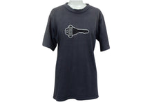 画像をギャラリービューアに読み込む, OLD STUSSY オールドステューシー VINTAGE ヴィンテージ 90's 半袖Tシャツ サイズS 鍵モチーフ サンフェード ネイビー系 良品 中古 4b001431