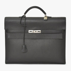 HERMES エルメス Kelly Dépêches 38 ケリーデペッシュ 38 ブリーフケース ヴォーエプソン ブラック ◻︎L刻印 SV金具 2008年製 美品 中古 4a001433