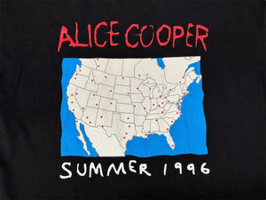 極美品 ALICE COOPER アリスクーパー VINTAGE ヴィンテージ 1996 SUMMER TOUR 半袖Tシャツ サイズXL プリント ブラック 中古 4b001433