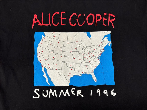 極美品 ALICE COOPER アリスクーパー VINTAGE ヴィンテージ 1996 SUMMER TOUR 半袖Tシャツ サイズXL プリント ブラック 中古 4b001433