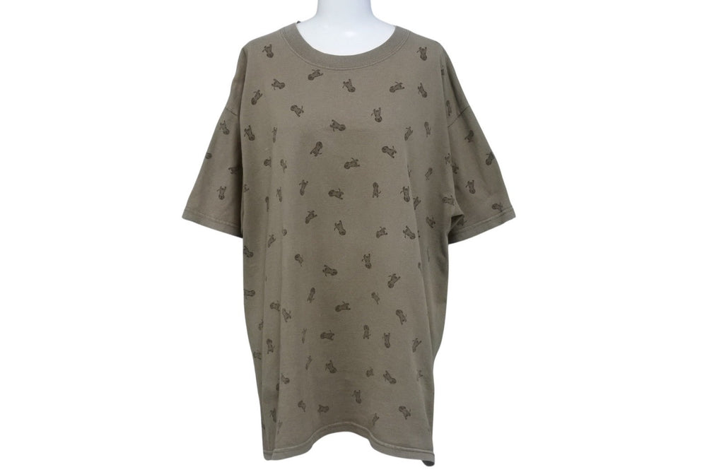 GOOD ENOUGH Dog All Pattern Short Sleeve T-Shirt Dog 90s Brown Back Patch Cotton Good Condition Used 4b001440