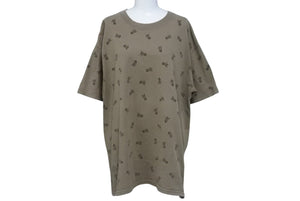 GOOD ENOUGH Dog All Over Pattern Short Sleeve T-Shirt Dog 90s Brown Back Patch Cotton Good Condition Used 4b001440