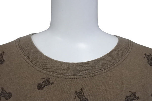 GOOD ENOUGH Dog All Over Pattern Short Sleeve T-Shirt Dog 90s Brown Back Patch Cotton Good Condition Used 4b001440