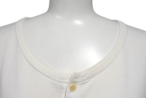 VISVIM DOUBLE SCOOP HENLEY Henley neck short sleeve T-shirt 0112105009007 White Size 3 Good Condition Used 4b001442