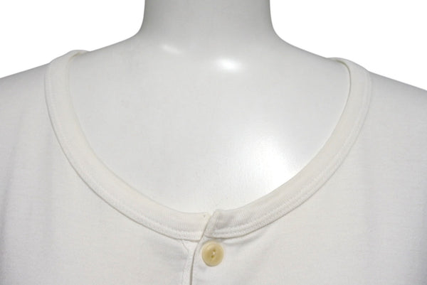 VISVIM DOUBLE SCOOP HENLEY Henley neck short sleeve T-shirt 0112105009007 White Size 3 Good Condition Used 4b001442