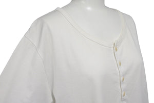 VISVIM DOUBLE SCOOP HENLEY Henley neck short sleeve T-shirt 0112105009007 White Size 3 Good Condition Used 4b001442
