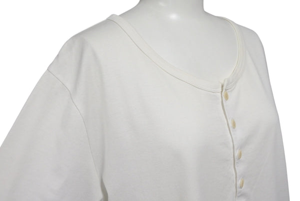 VISVIM DOUBLE SCOOP HENLEY Henley neck short sleeve T-shirt 0112105009007 White Size 3 Good Condition Used 4b001442