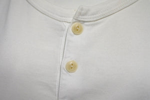 VISVIM DOUBLE SCOOP HENLEY Henley neck short sleeve T-shirt 0112105009007 White Size 3 Good Condition Used 4b001442