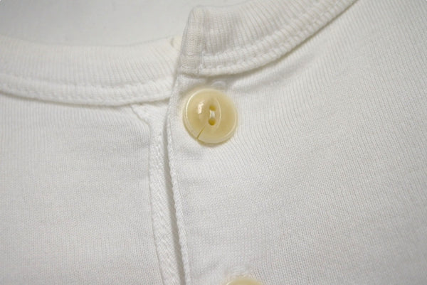 VISVIM DOUBLE SCOOP HENLEY Henley neck short sleeve T-shirt 0112105009007 White Size 3 Good Condition Used 4b001442