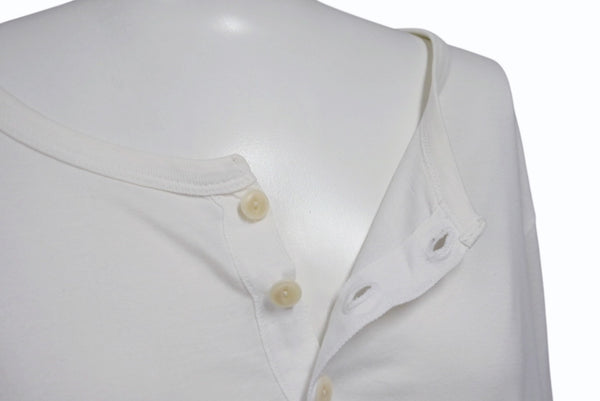 VISVIM DOUBLE SCOOP HENLEY Henley neck short sleeve T-shirt 0112105009007 White Size 3 Good Condition Used 4b001442
