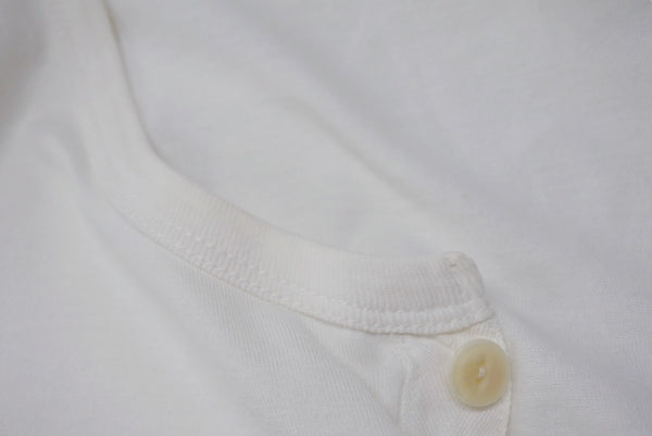 VISVIM DOUBLE SCOOP HENLEY Henley neck short sleeve T-shirt 0112105009007 White Size 3 Good Condition Used 4b001442