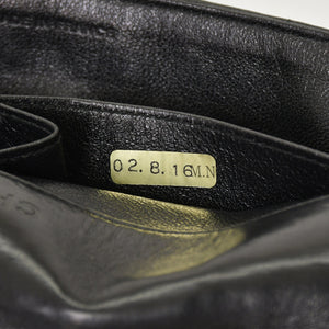 Very Good Condition CHANEL Chocolate Bar Chain Shoulder Bag Lambskin Black x Gold Ladies No. 7 Used 4a001447