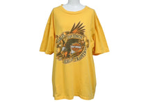 画像をギャラリービューアに読み込む, Harley Davidson ハーレーダビットソン ヴィンテージ 半袖Tシャツ American Tradition コットン イエロー サイズXL 美品 中古 4b001490