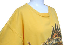 画像をギャラリービューアに読み込む, Harley Davidson ハーレーダビットソン ヴィンテージ 半袖Tシャツ American Tradition コットン イエロー サイズXL 美品 中古 4b001490