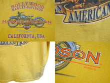 画像をギャラリービューアに読み込む, Harley Davidson ハーレーダビットソン ヴィンテージ 半袖Tシャツ American Tradition コットン イエロー サイズXL 美品 中古 4b001490
