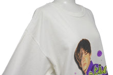 画像をギャラリービューアに読み込む, VINTAGE ヴィンテージ Justin Bieber ジャスティンビーバー 半袖Tシャツ コットン ホワイト パープル サイズL 美品 中古 4b001533