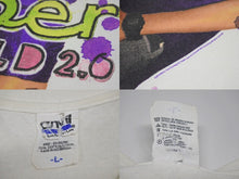 画像をギャラリービューアに読み込む, VINTAGE ヴィンテージ Justin Bieber ジャスティンビーバー 半袖Tシャツ コットン ホワイト パープル サイズL 美品 中古 4b001533