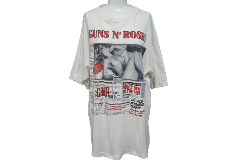 VINTAGE Vintage 80's GUNS N' ROSSES Live ?!*@ Like A Suicide Short Sleeve T-shirt Good Condition Used 4b001536