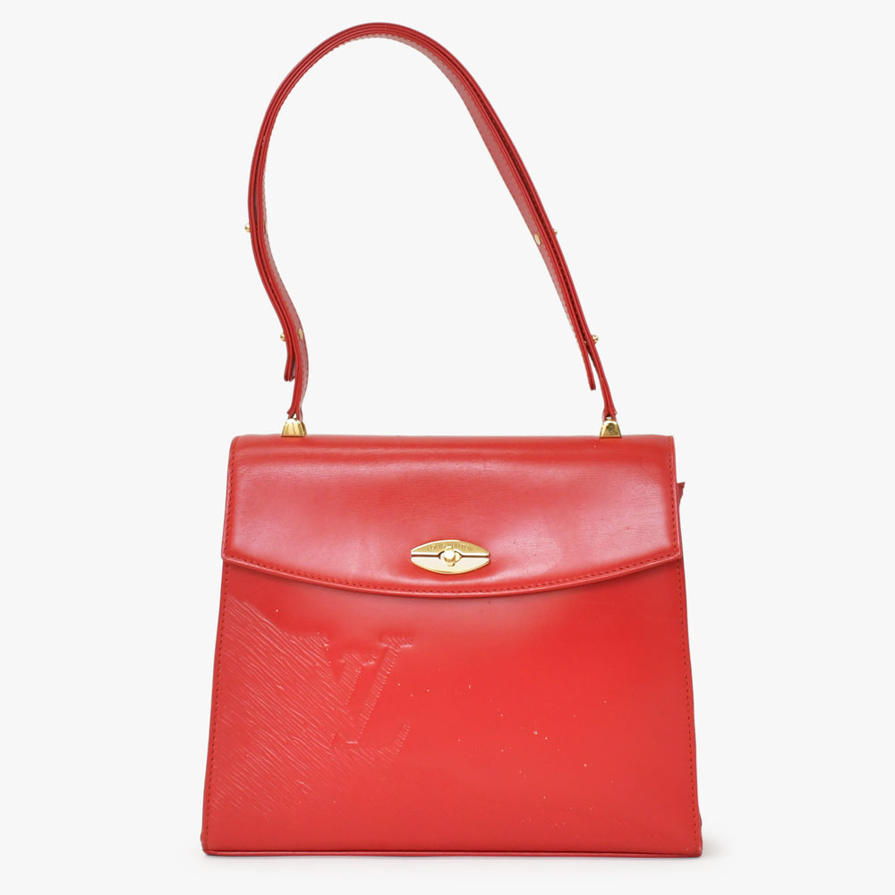 LOUIS VUITTON ルイヴィトン オペラ スパルタ ショルダーバッグ ハンドバッグ レッド ルージュ M63947 ゴールド金具 良品 中古 4a001562