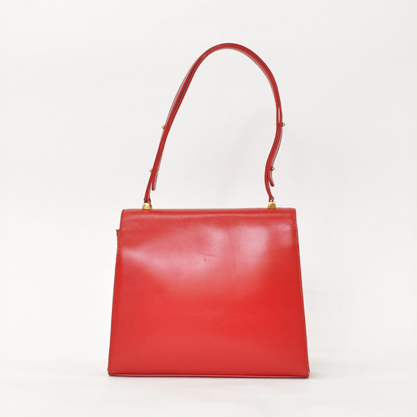 LOUIS VUITTON ルイヴィトン オペラ スパルタ ショルダーバッグ ハンドバッグ レッド ルージュ M63947 ゴールド金具 良品 中古 4a001562