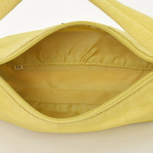 PRADA プラダ Hand Bag ハンドバッグ ミニハンドバッグ ポーチ ナイロン MV519 イエロー 美品 中古 4a001578