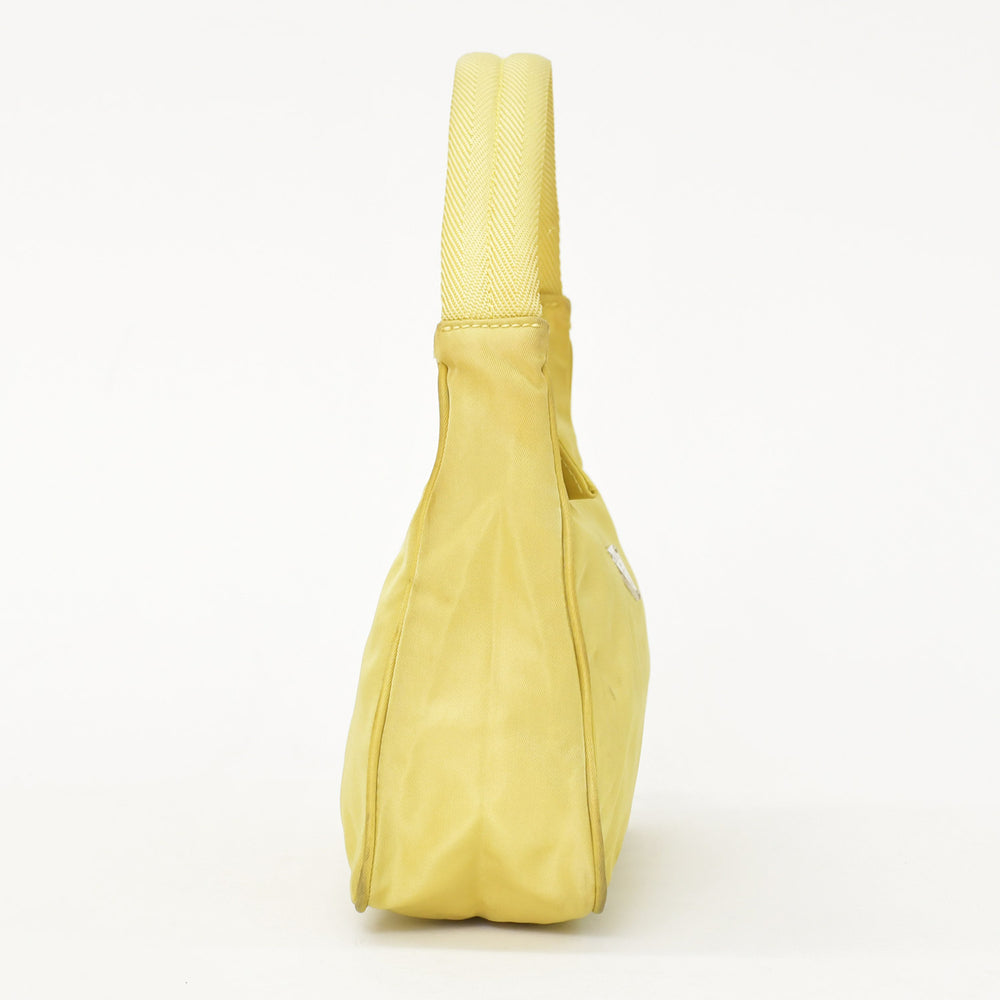 PRADA Hand Bag Mini Handbag Pouch Nylon MV519 Yellow Good Condition Used 4a001578