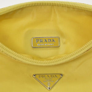 PRADA プラダ Hand Bag ハンドバッグ ミニハンドバッグ ポーチ ナイロン MV519 イエロー 美品 中古 4a001578