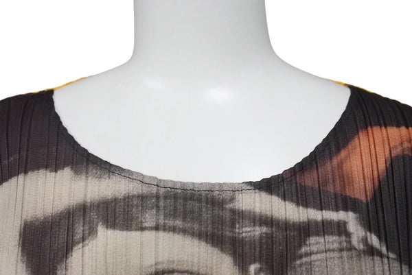 極美品 ISSEY MIYAKE イッセイミヤケ PLEATSPLEASE プリーツプリーズ カットソー PP04-JK702 サイズ3 森村泰昌 96AW ゲストアーティスト 中古 4b001591
