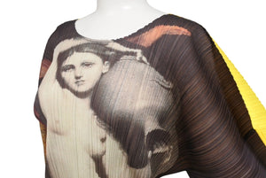 極美品 ISSEY MIYAKE イッセイミヤケ PLEATSPLEASE プリーツプリーズ カットソー PP04-JK702 サイズ3 森村泰昌 96AW ゲストアーティスト 中古 4b001591